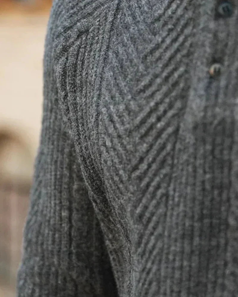 Laurent - Long Sleeve Knitted Polo