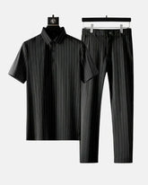Ricco - Ice Silk Stripes Casual Set