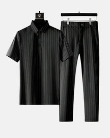 Ricco - Ice Silk Stripes Casual Set